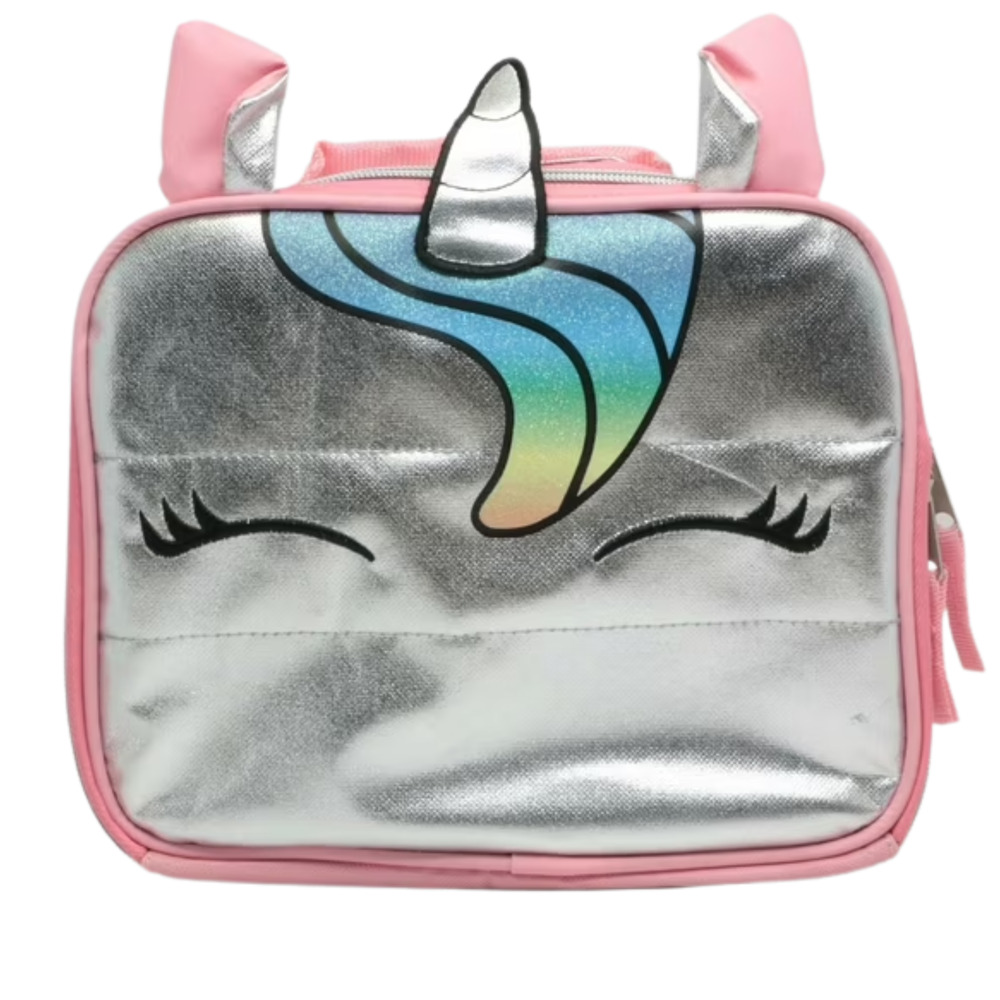Pretty Pink Unicorn Lunch Box Girls Insulated School Tote Bag for Lunches NEW
